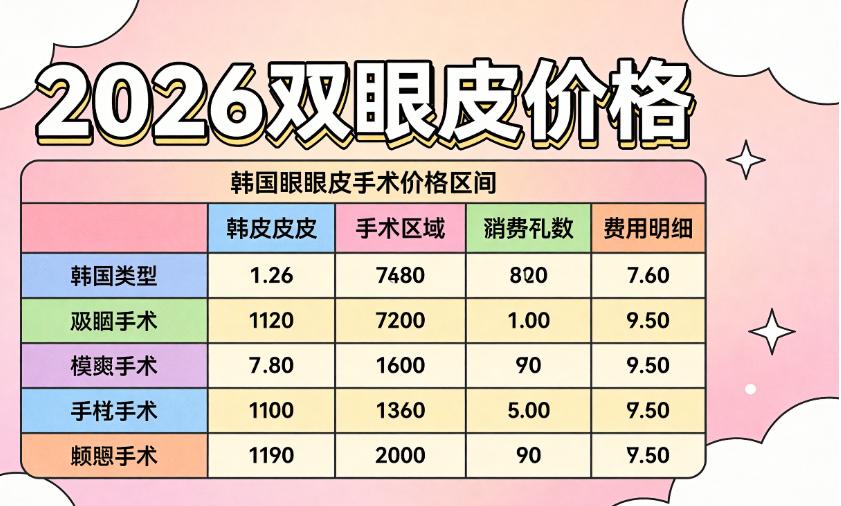 2026韓國雙眼皮多少錢