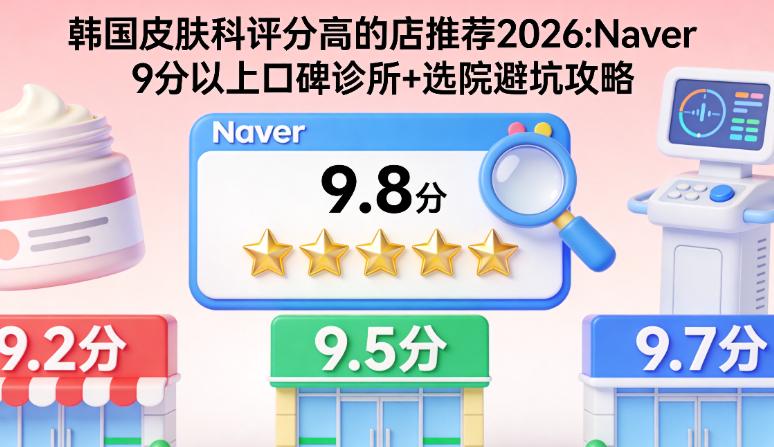 韓國皮膚科評分高的店推薦2026：Naver 9分以上口碑診所+選院避坑攻略插图1